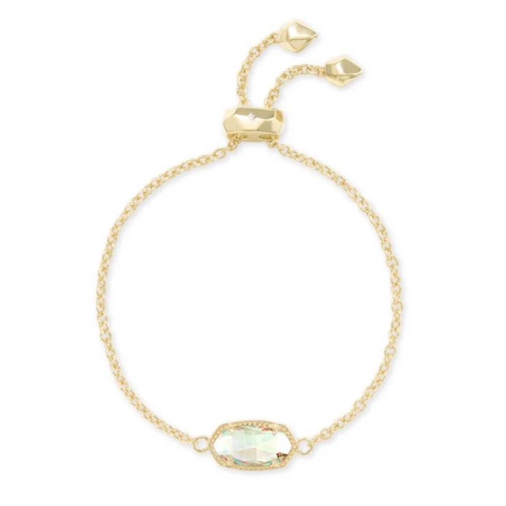 KENDRA SCOTT ADJUSTABLE CHAIN BRACELET - DICHROIC GLASS, 14K GOLD PLATED